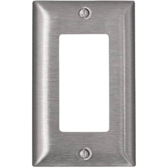 Leviton Decora 1-Gang Stainless Steel Magnetic Rocker C-Series Decorator Wall Plate, Stainless Steel
