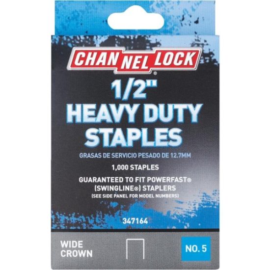 Channellock No. 5 Heavy-Duty Wide Crown Staple, 1/2 In. (1000-Pack)