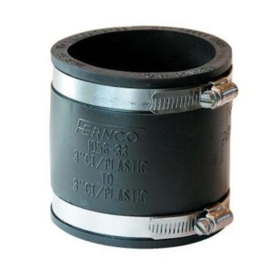 Fernco 3 In. x 3 In. Plastic to Plastic PVC Coupling