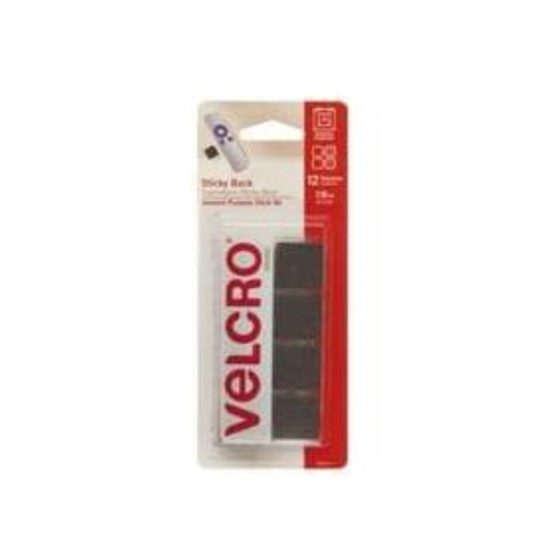 VELCRO Brand 7/8 In. Black Hook & Loop Square (12 Ct.)