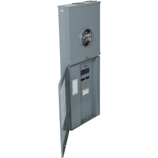 Square D Homeline 200A 8-Space 16-Circuit Outdoor Combination Meter Socket & Main Breaker Load Center