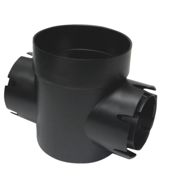 NDS 6 In. Black Spee-D Double Catch Basin Outlet