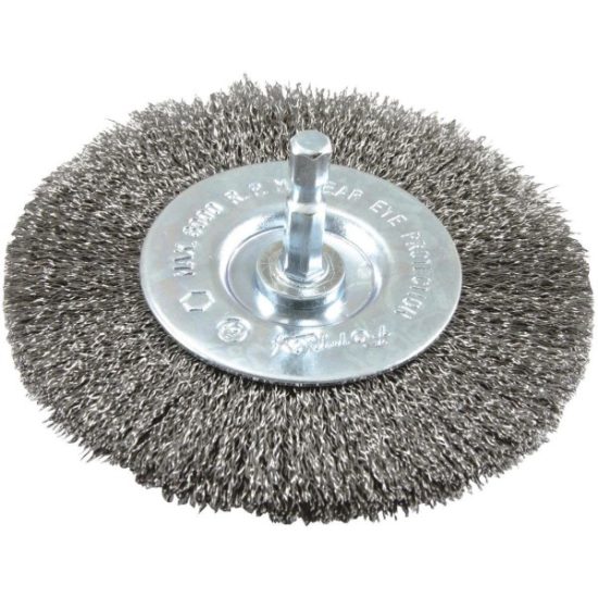 Forney 4 In. Hex Crimped, Fine Drill-Mounted Wire Wheel