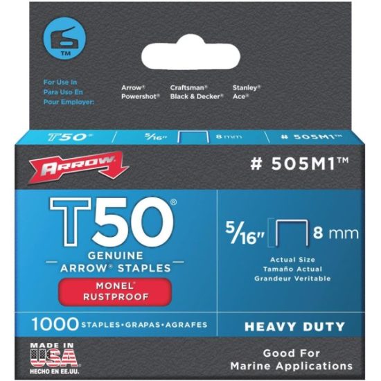 Arrow T50 Heavy-Duty Monel Staple, 5/16 In. (1000-Pack)