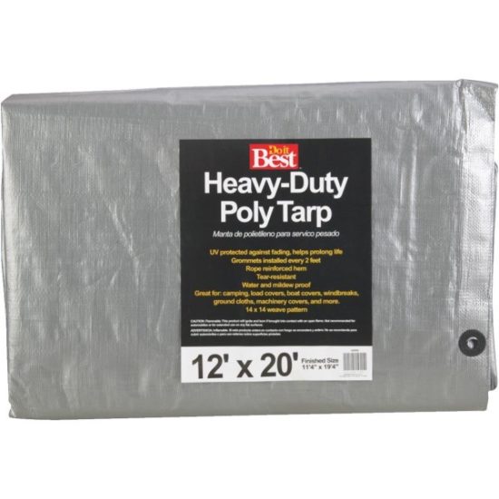 Do it Best Silver Woven 12 Ft. x 20 Ft. Heavy Duty Poly Tarp