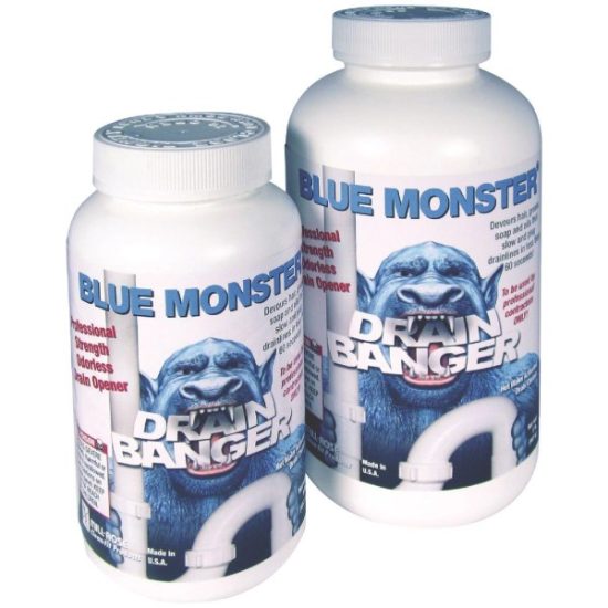 BLUE MONSTER Drain Banger 1 Lb. Flakes Drain Opener & Cleaner