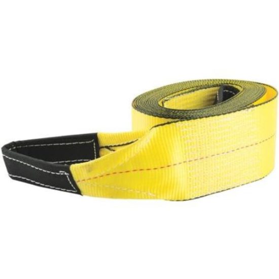 Erickson 3 In. x 30 Ft. 7500 Lb. Safe Work Load Polyester Tow Strap with Loops, Yellow