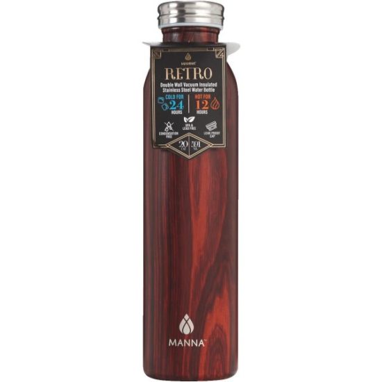 Manna 20 Oz. Mahogany Retro Insulated Vacuum Bottle
