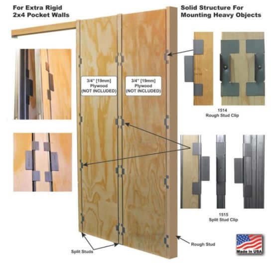 Johnson Hardware Pocket Door Frame Clip Set