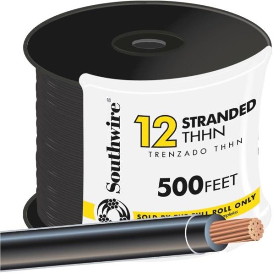 Southwire 500 Ft. 12 AWG Stranded Black THHN Electrical Wire