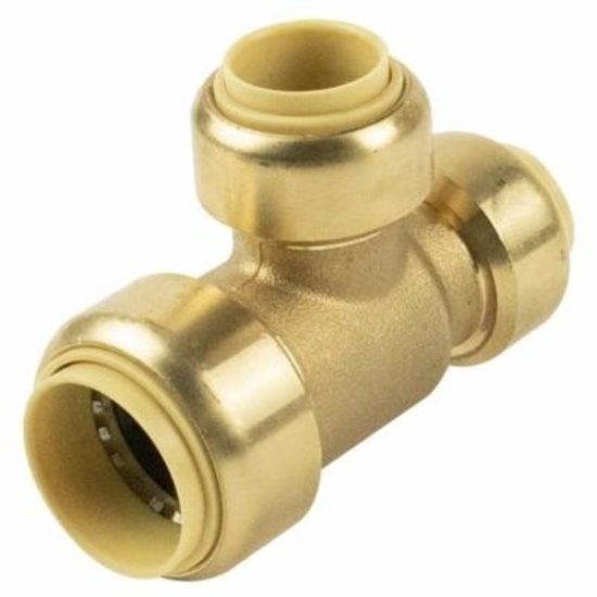 ProLine 3/4 In. x 1/2 In. x 1/2 In. Push Fit Brass Tee