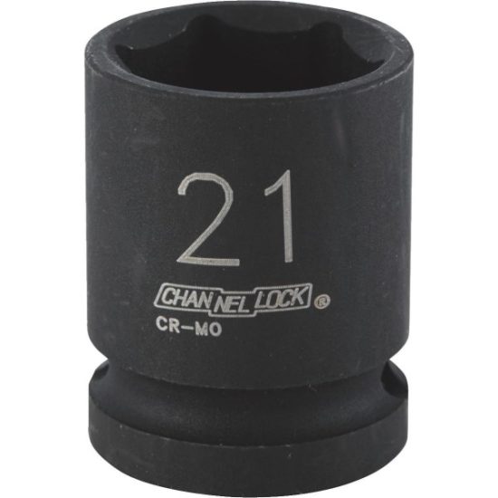 Channellock 1/2 In. Drive 21 mm 6-Point Shallow Metric Impact Socket