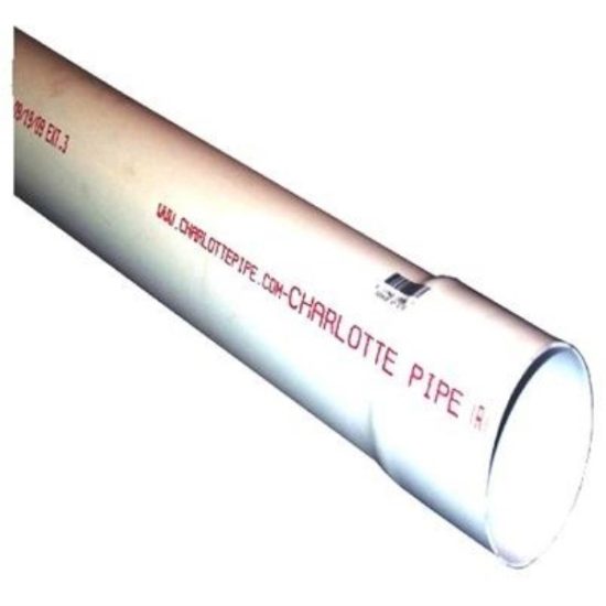 Charlotte Pipe 3 In. x 10 Ft. Solid PVC Drain and Sewer Pipe, Belled End