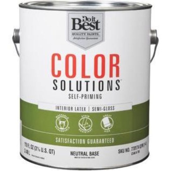 Do it Best Color Solutions Latex Self-Priming Semi-Gloss Interior Wall Paint, Neutral Base, 1 Gal.