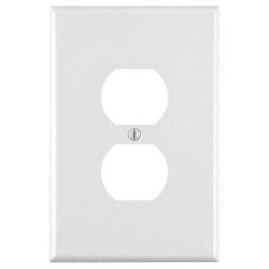 Leviton 1-Gang Smooth Plastic Oversized Outlet Wall Plate, White