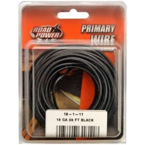 ROAD POWER 33 Ft. 18 Ga. PVC-Coated Primary Wire, Black