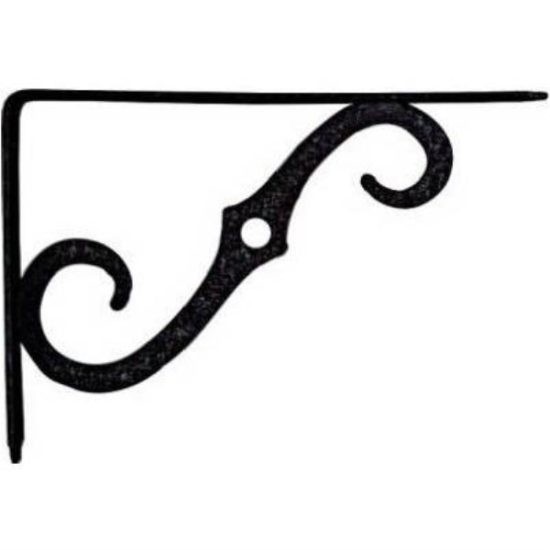 National 152 8 In. D. x 5-1/2 In. H. Black Steel Ornamental Shelf Bracket/Plant Hanger