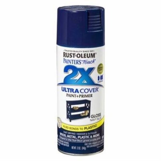 Rust-Oleum Painter's Touch 2X Ultra Cover 12 Oz. Gloss Paint + Primer Spray Paint, Navy Blue