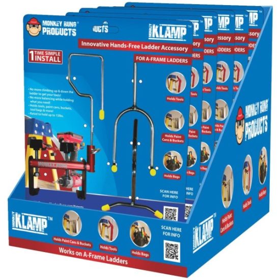 Monkey Rung Monkey Klamp Hands-Free Ladder Accessory for A-Frame Step Ladder