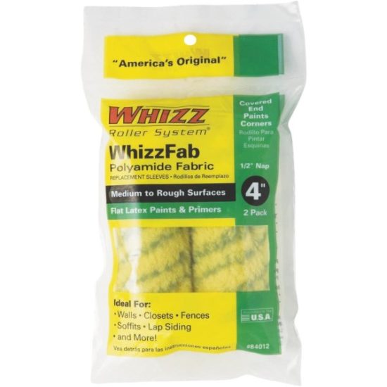 WhizzFab 4 In. x 1/2 In. Polyamide Fabric Mini Paint Roller Cover (2-Pack)