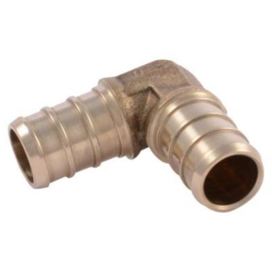 SharkBite 1/2 In. x 1/2 In. Barb 90 Deg. Brass PEX Elbow (1/4 Bend) (10-Pack)