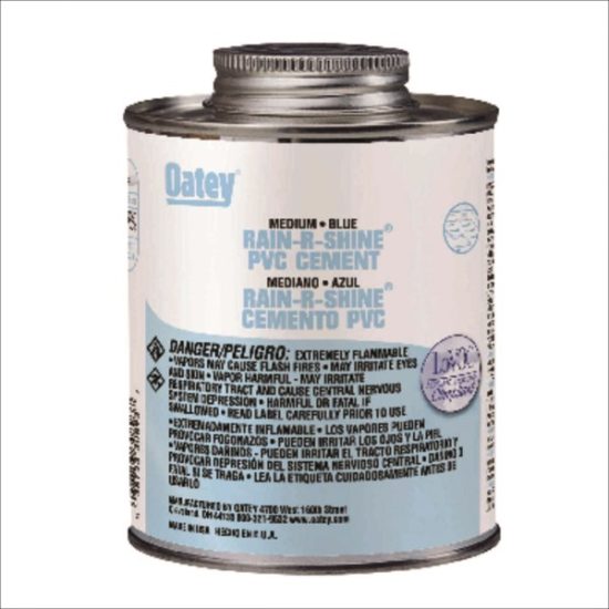 Oatey Rain-R-Shine 4 Oz. Medium Bodied Blue PVC Cement