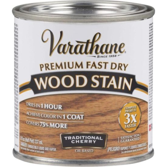 Varathane Fast Dry Traditional Cherry Urethane Modified Alkyd Interior Wood Stain, 1/2 Pt.