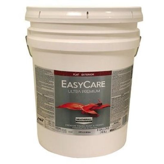 Ultra Premium Exterior Latex Paint, White Flat, 5-Gallons