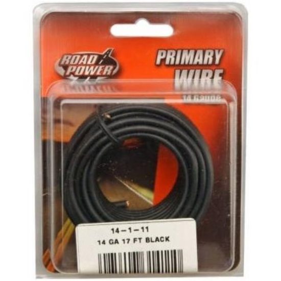 ROAD POWER 17 Ft. 14 Ga. PVC-Coated Primary Wire, Black