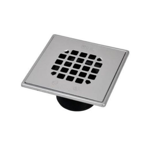 Oatey 2 In. or 3 In. PVC 130 Shower Drain for Tile Installations with 4-1/4 In. Stainless Steel Strainer