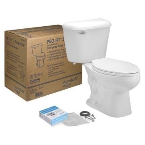 Mansfield Pro-Fit 2 White Elongated Bowl 1.6 GPF Toilet Kit