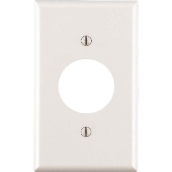Leviton 1-Gang Smooth Plastic Single Outlet Wall Plate, White