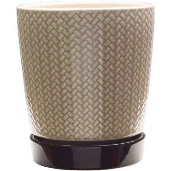 Southern Patio Alice 6-1/2 In. Ceramic Clayworks Light Brown Planter