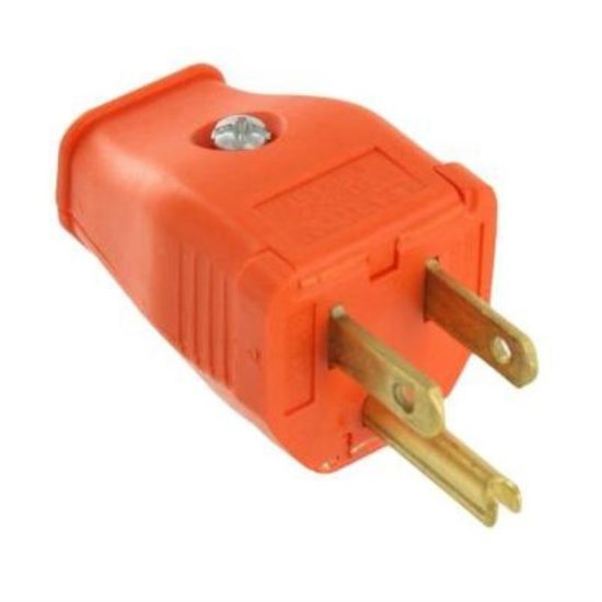 Leviton 15A 125V 3-Wire 2-Pole Clamp Tight Cord Plug, Orange