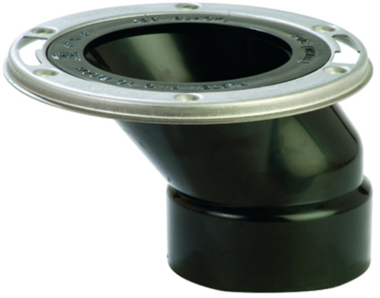 Sioux Chief FullFlush 3 In. Hub/Inside 4 In. ABS Offset Toilet Flange w/Stainless Steel Swivel Ring