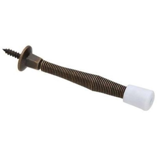 National 1410 Antique Brass Spring Door Stop