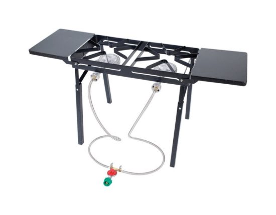 Bayou Classic 110,000 BTU Propane Gas Dual Burner Patio Stove Steel Outdoor Cooker