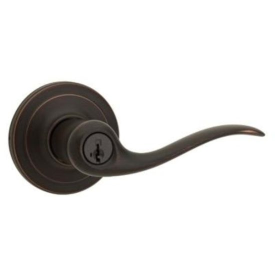 Kwikset Signature Series Venetian Bronze Tustin Entry Door Lever with Smartkey