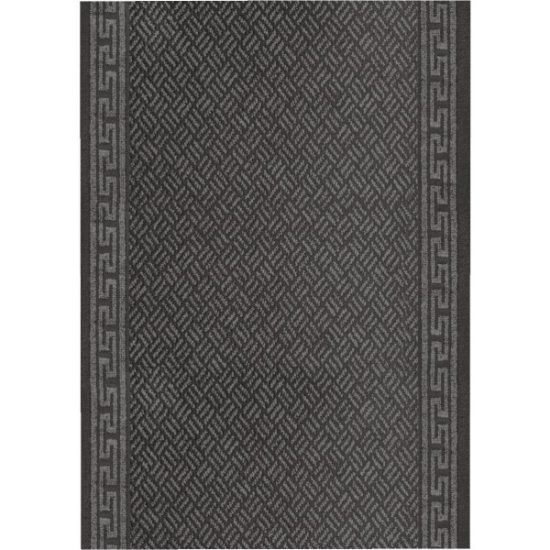 Multy Home Greek Key 26 In. x 60 Ft. Gray Carpet Runner, Indoor/Outdoor