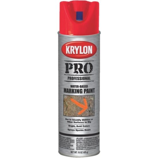 Krylon Mark-It 732408 Industrial WB Fluorescent Red Inverted Marking Paint