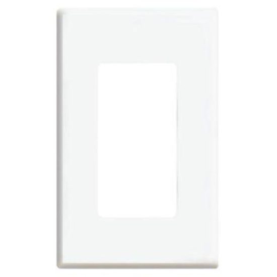 Leviton Decora Plus 1-Gang Poly Carbonate Screwless Decorator Wall Plate, White