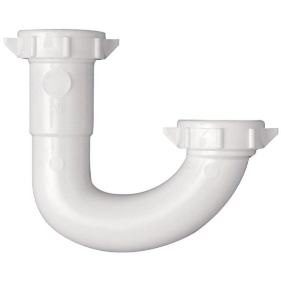 Plumb Pak 1-1/4" White Plastic J-Bend, Heavy Duty Washer