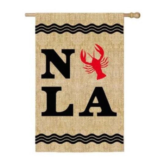 NOLA Crawfish House Burlap Flag