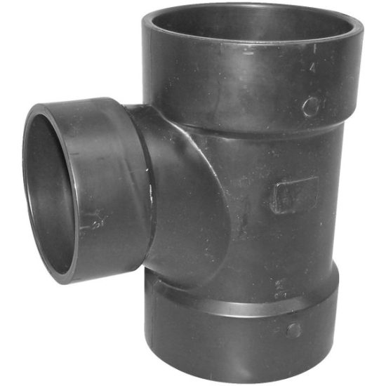 Charlotte Pipe 4 x 4 x 3 In. Hub x Hub x Hub Reducing Sanitary ABS Waste & Vent Tee
