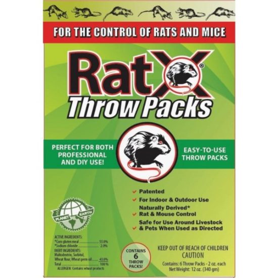 RatX Pellet Throw Pack Rat And Mouse Killer, (6-Pack)