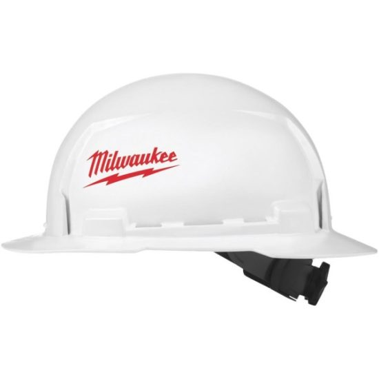 Milwaukee White Full Brim Ratcheting Type 1 Class E Hard Hat