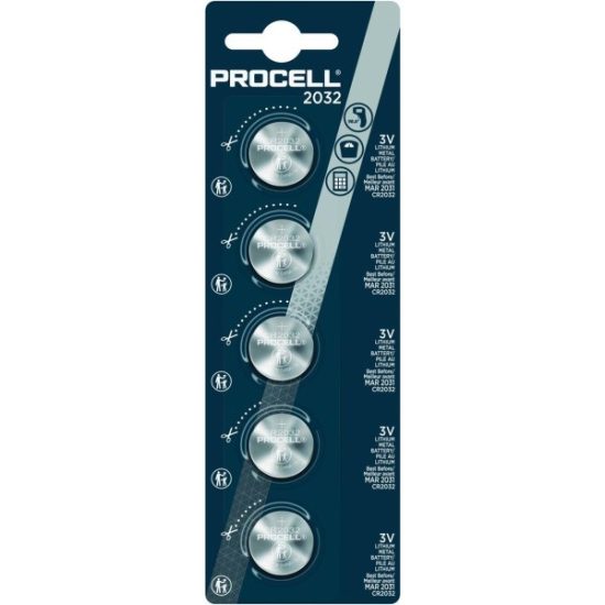 Procell 2032 Lithium Coin Cell Battery (5-Pack)
