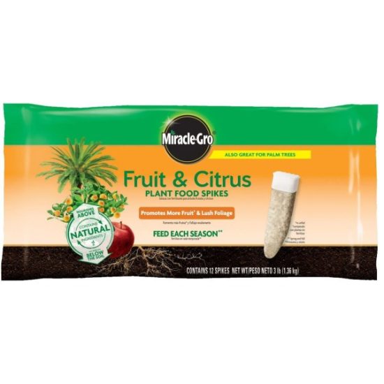 Miracle-Gro 10-15-15 Fruit & Citrus Fertilizer Spikes (12-Pack)