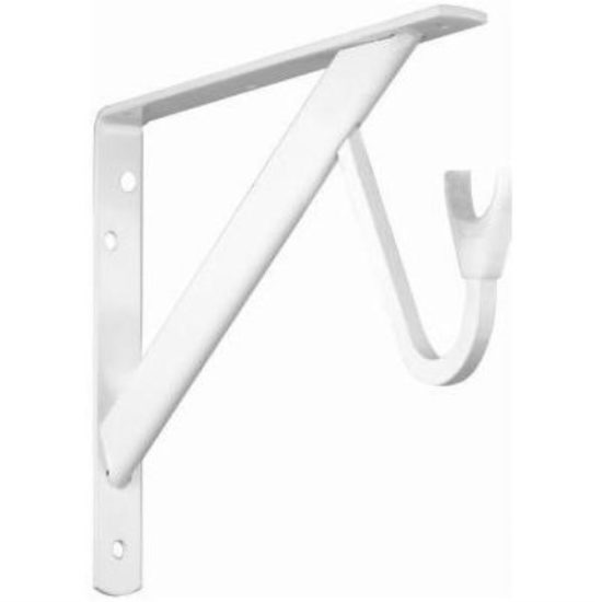 John Sterling Closet-Pro 8 In. H. x 12 In. D. Snap-In Closet Shelf & Rod Bracket, White