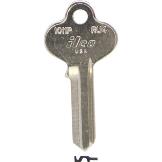 ILCO Russwin Nickel Plated File Cabinet Key, RU4/1011P (10-Pack)